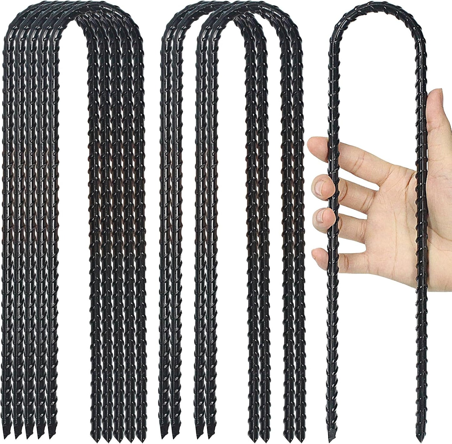 Estacas viento forma U para trampolín camping negro