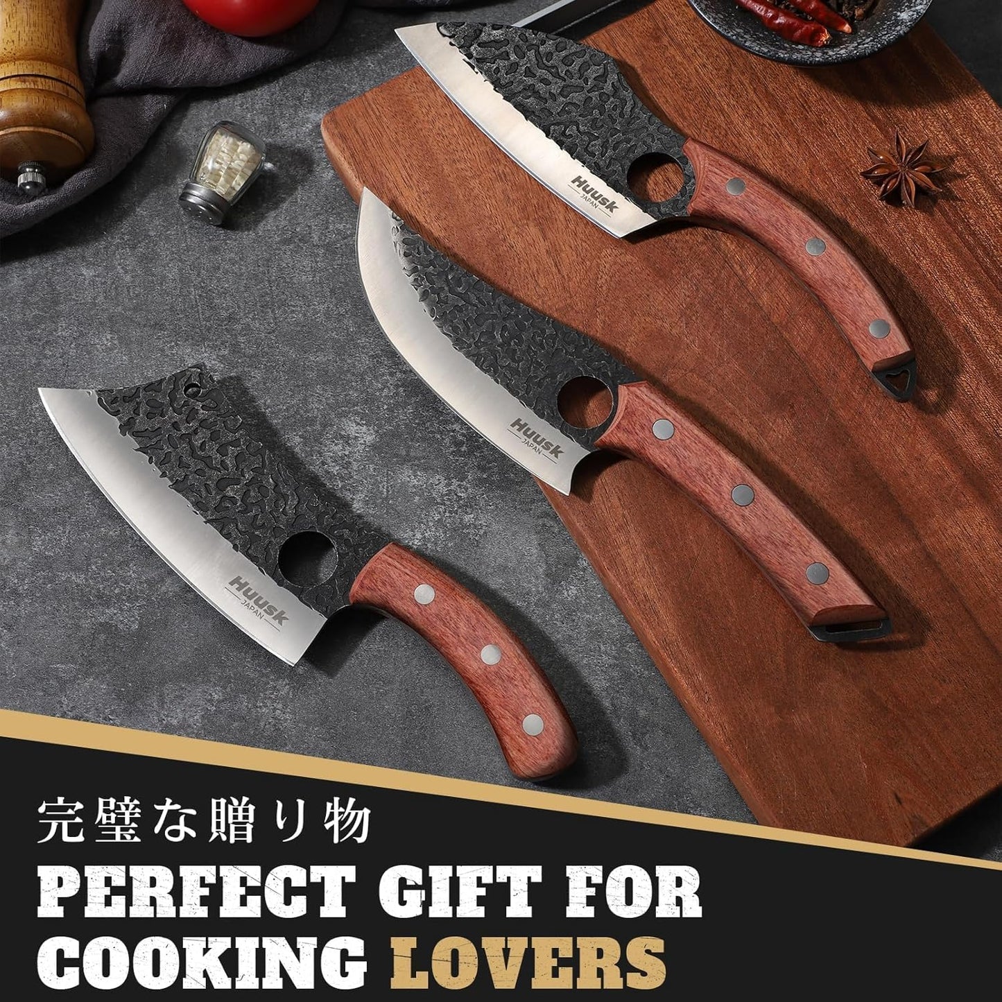 Set 6 Cuchillos Carnicero Forjados a Mano Japoneses