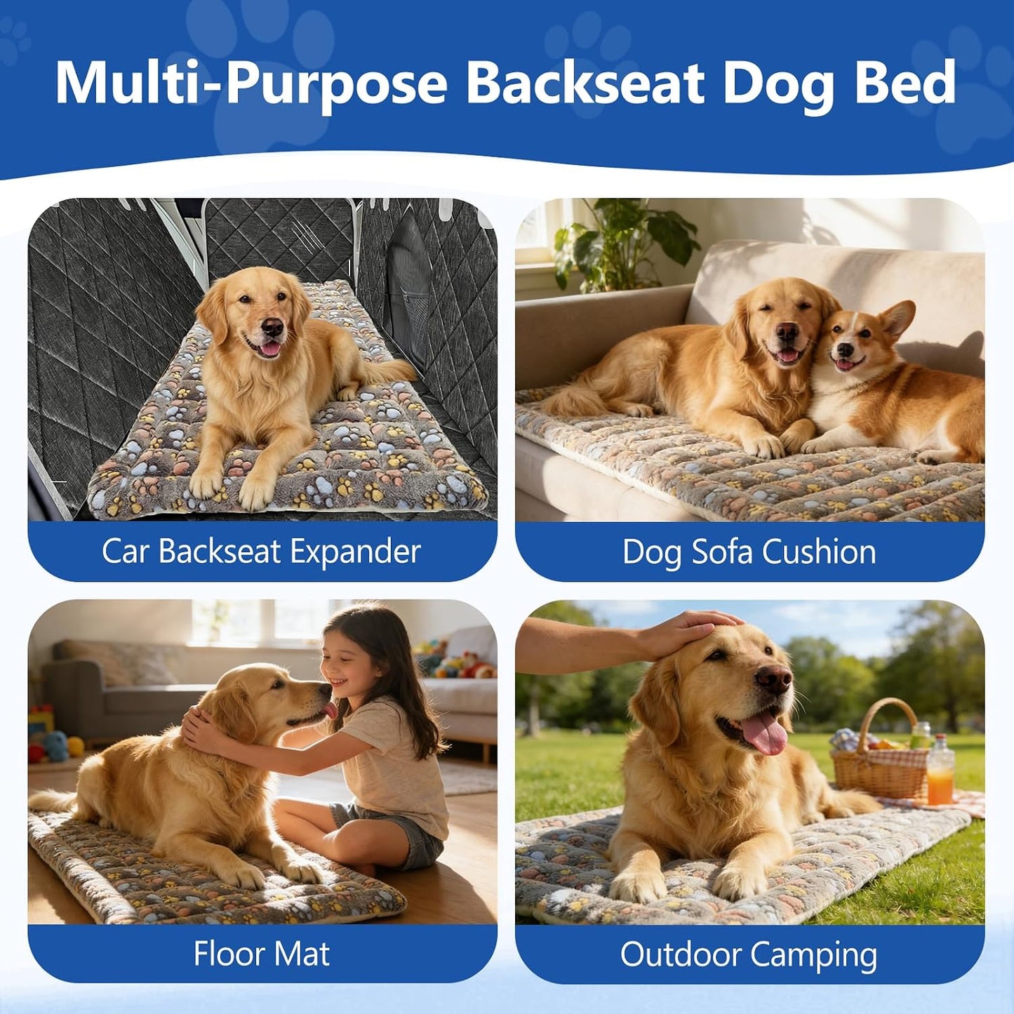 Cama perro asiento trasero auto antideslizante color mixto