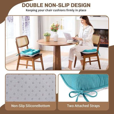 Set 6 Cojines Silla Comedor 3.5pulg Antideslizante con Laços