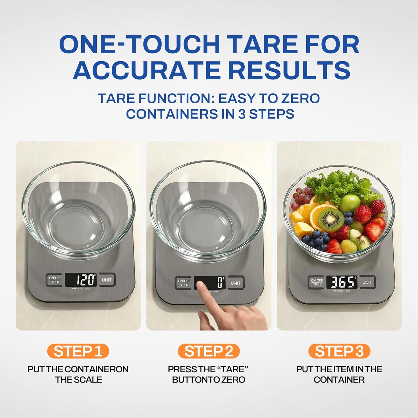 Báscula digital de alimentos 11lbs 6 unidades LCD cocina compacta