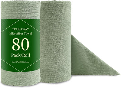 80 Paños Microfibra 12x12pulg Reutilizables para Auto y Casa