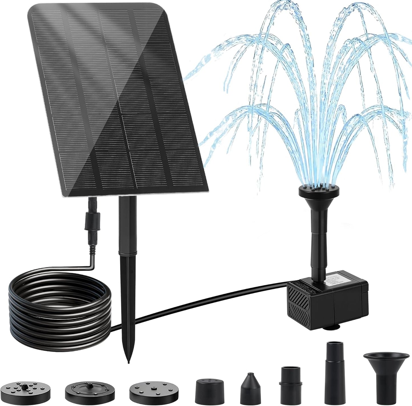 Fuente agua solar para baño pájaros 2.5W 5V panel separado