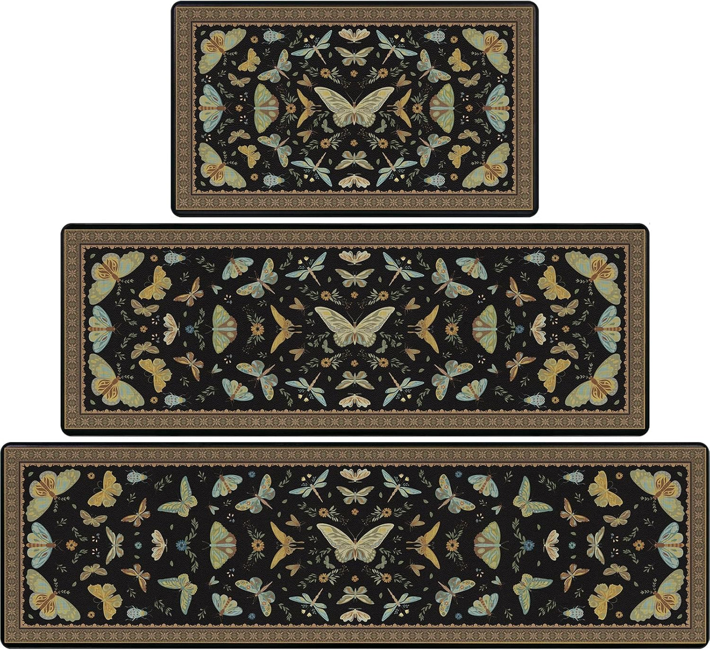 Set 3 Alfombras Cocina Antideslizantes Lavables Impermeables PVC