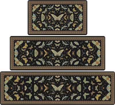 Set 3 Alfombras Cocina Antideslizantes Lavables Impermeables PVC