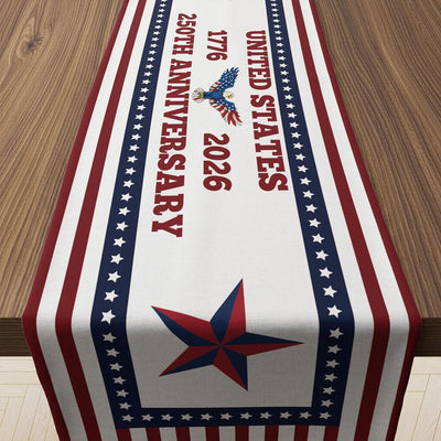 Decoraciones del 4 de julio camino de mesa patriótico 250 aniversario Estados Unidos