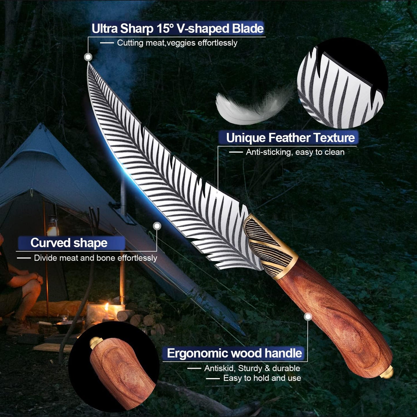 Cortador pizza cuchillo Ulu deshuesador multiuso cocina