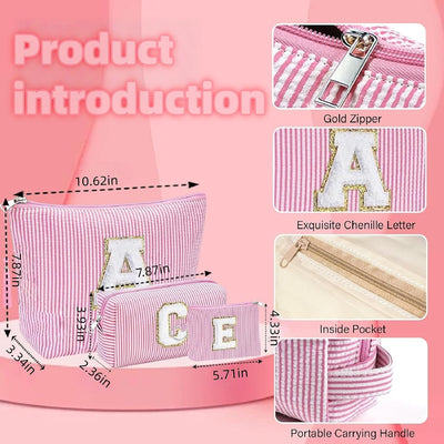 Bolsas maquillaje con iniciales para mujer viaje