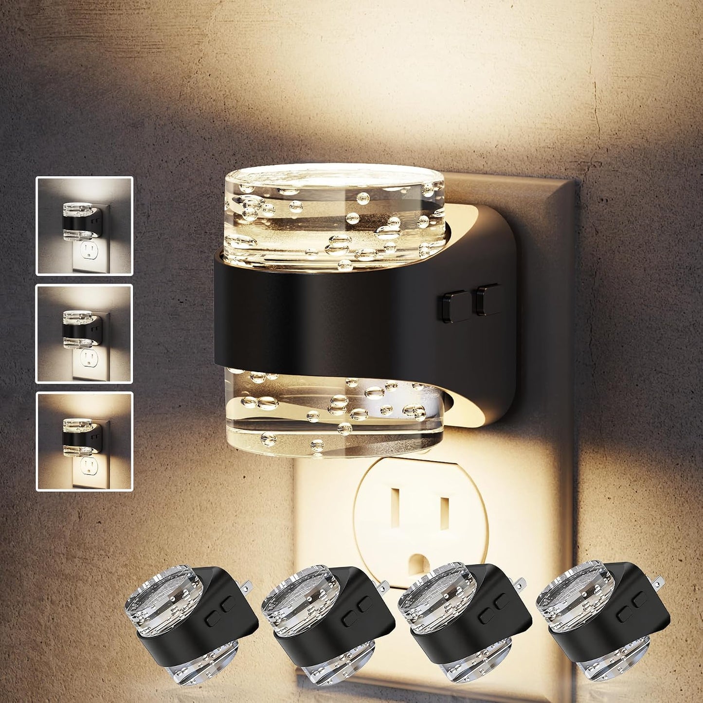Luz nocturna LED burbujas 3000-5000K sensor atardecer