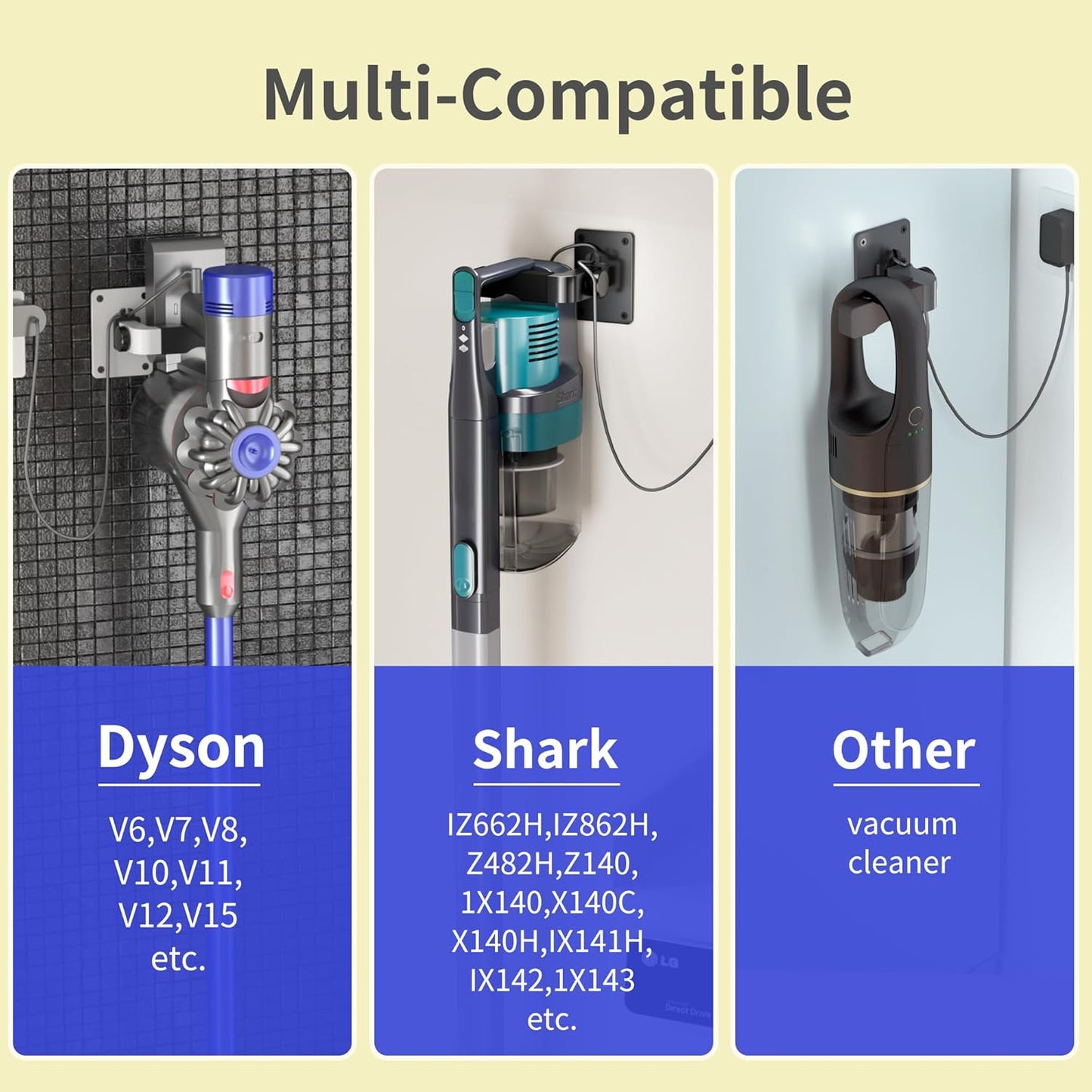 Soporte pared aspiradora Shark comp IX141 IZ562H V7 V8