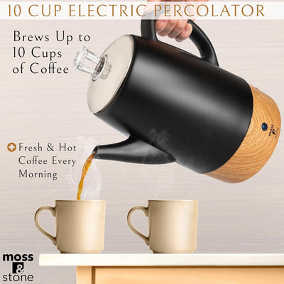 Cafetera eléctrica Moss & Stone acero inoxidable termo