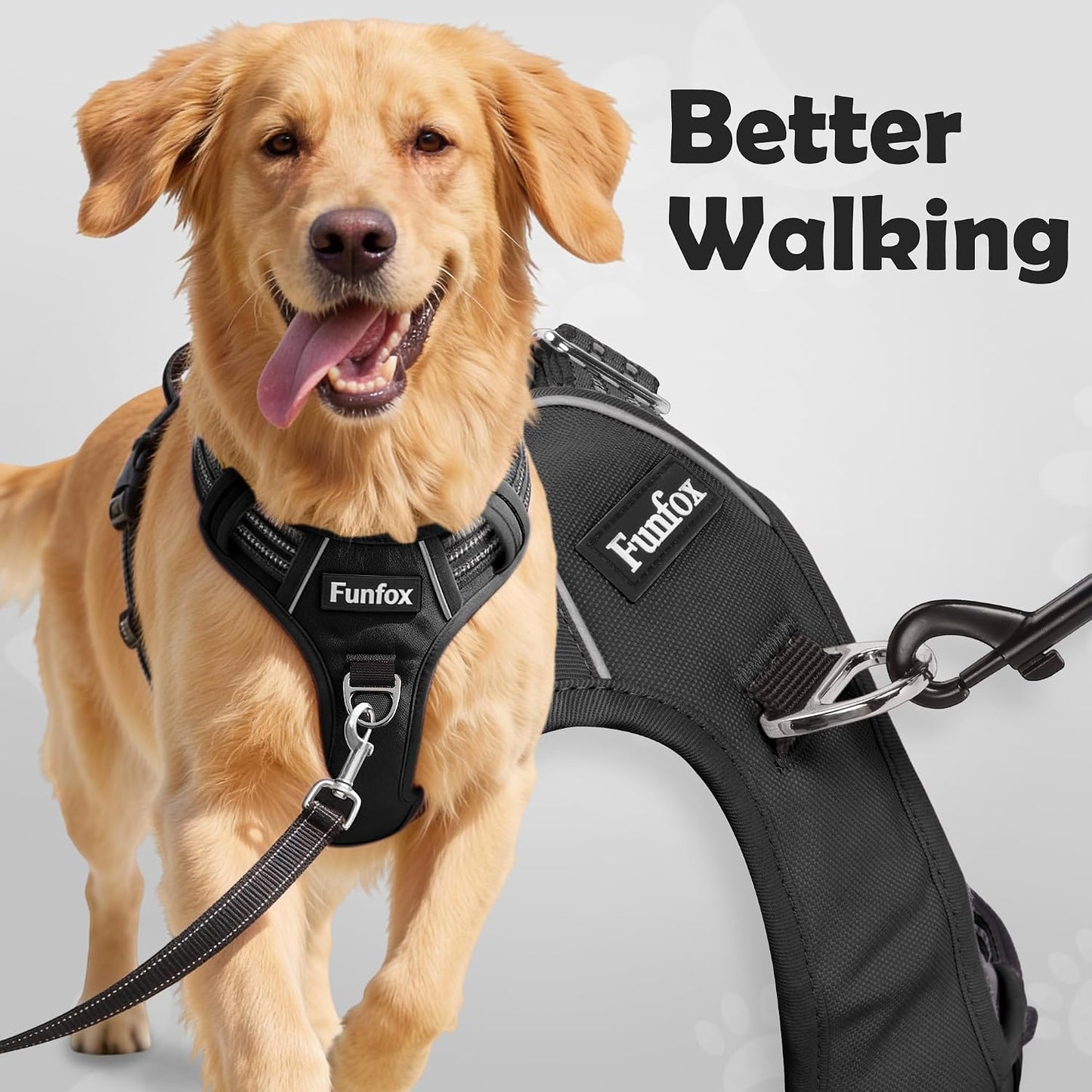 Arnés perro XL ajustable sin tirones mango vertical reflejante