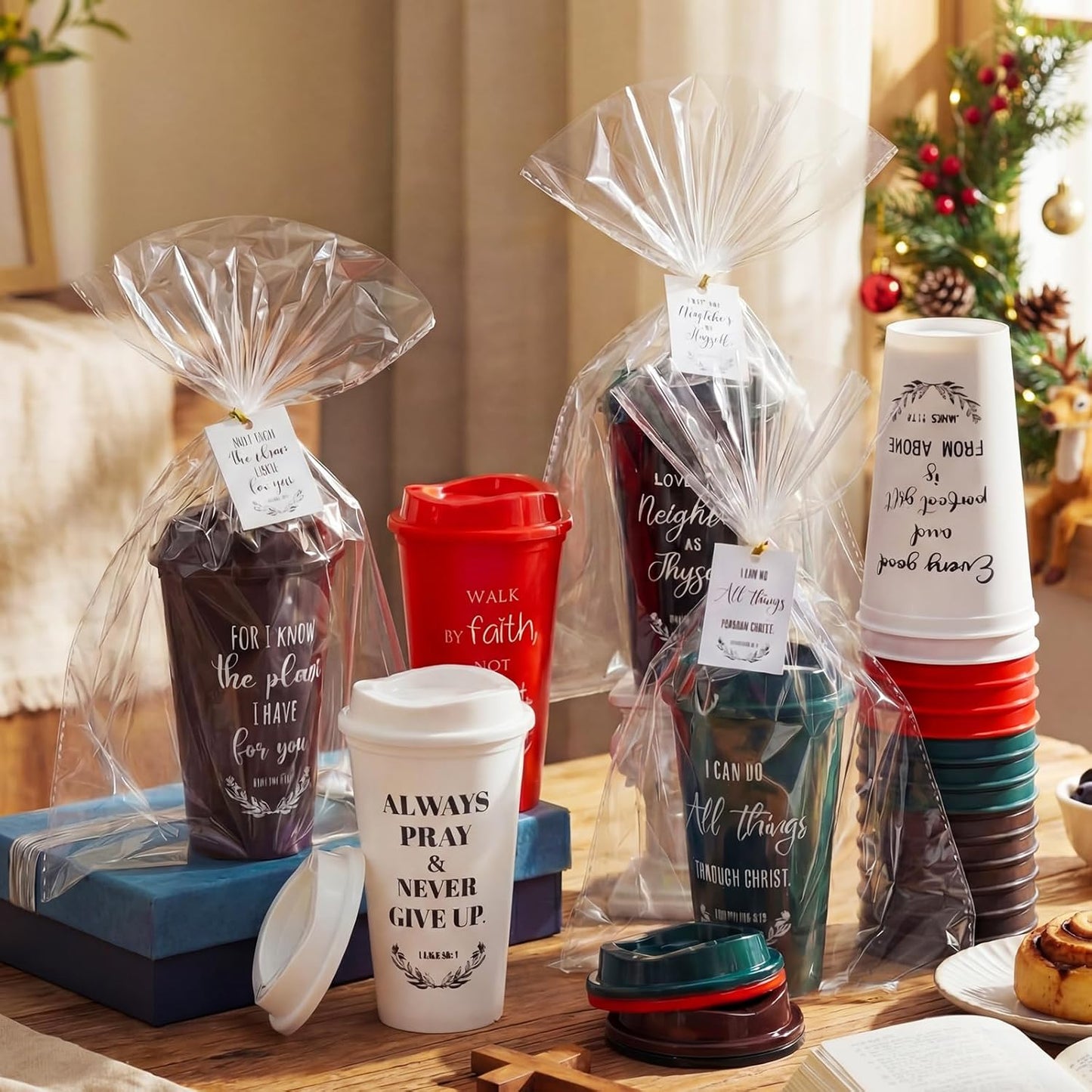 Tazas café cristianas 16oz reutilizables con versículos