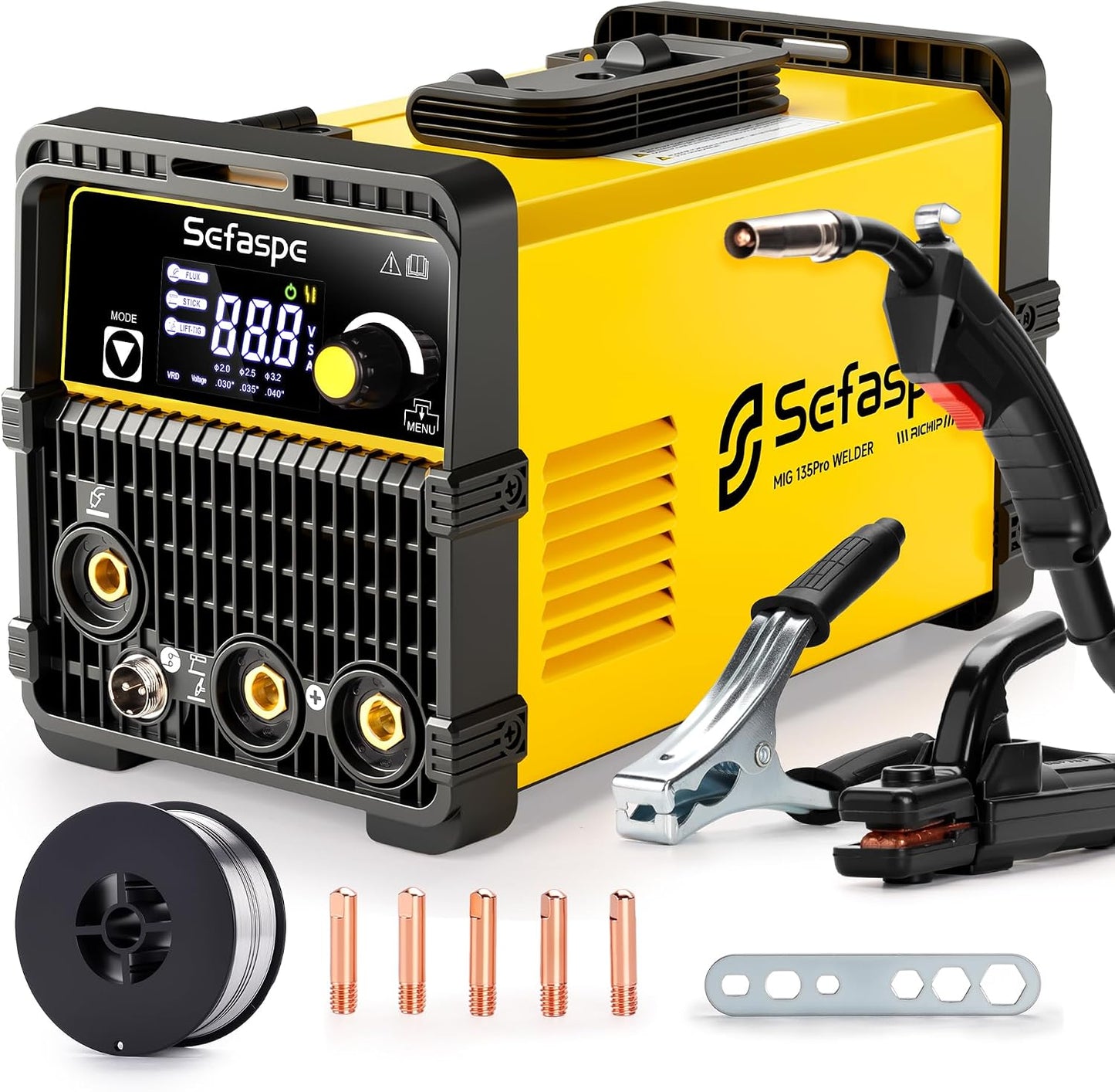 Soldador MIG 135A 3en1 sin gas 110V para hogar