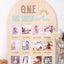 Tablero fotos madera tema ondas 12 meses