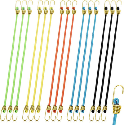 15 Correas Elásticas Ajustables con Ganchos 5 Colores