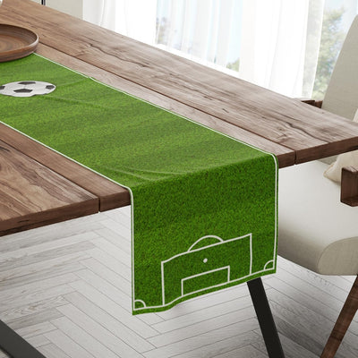 Camino de mesa de fútbol decorativo para comedor y fiestas