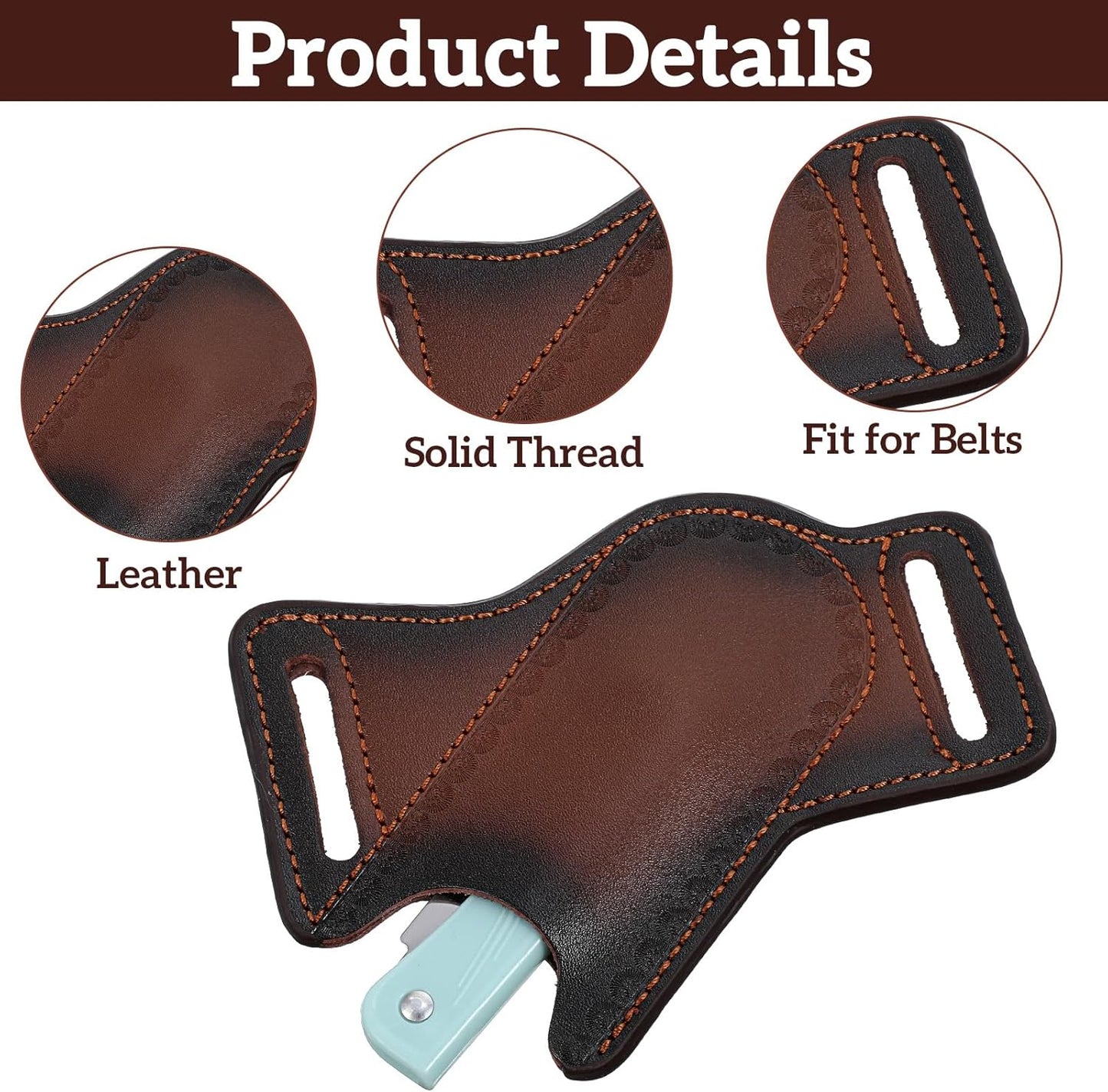 Funda cuero cinturón portacuchillos plegable resistente agua