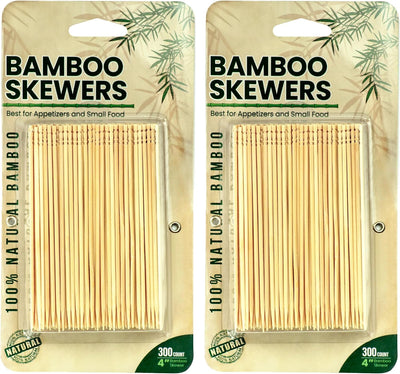 Brochetas bambú 4pulg mini púas madera cóctel 600 pzas