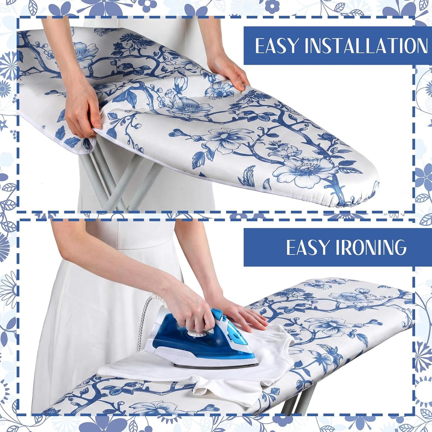 Funda almohadilla plancha 15x54pulg algodón grueso elástico