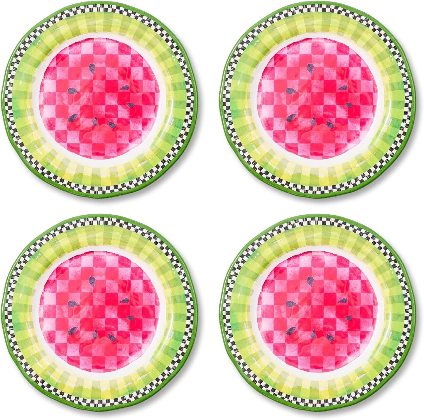 Set 4 Platos Melamina Decorativos 11pulg Sandía