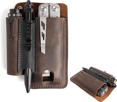 Funda cuero multiherramienta con clip para cinturón EDC