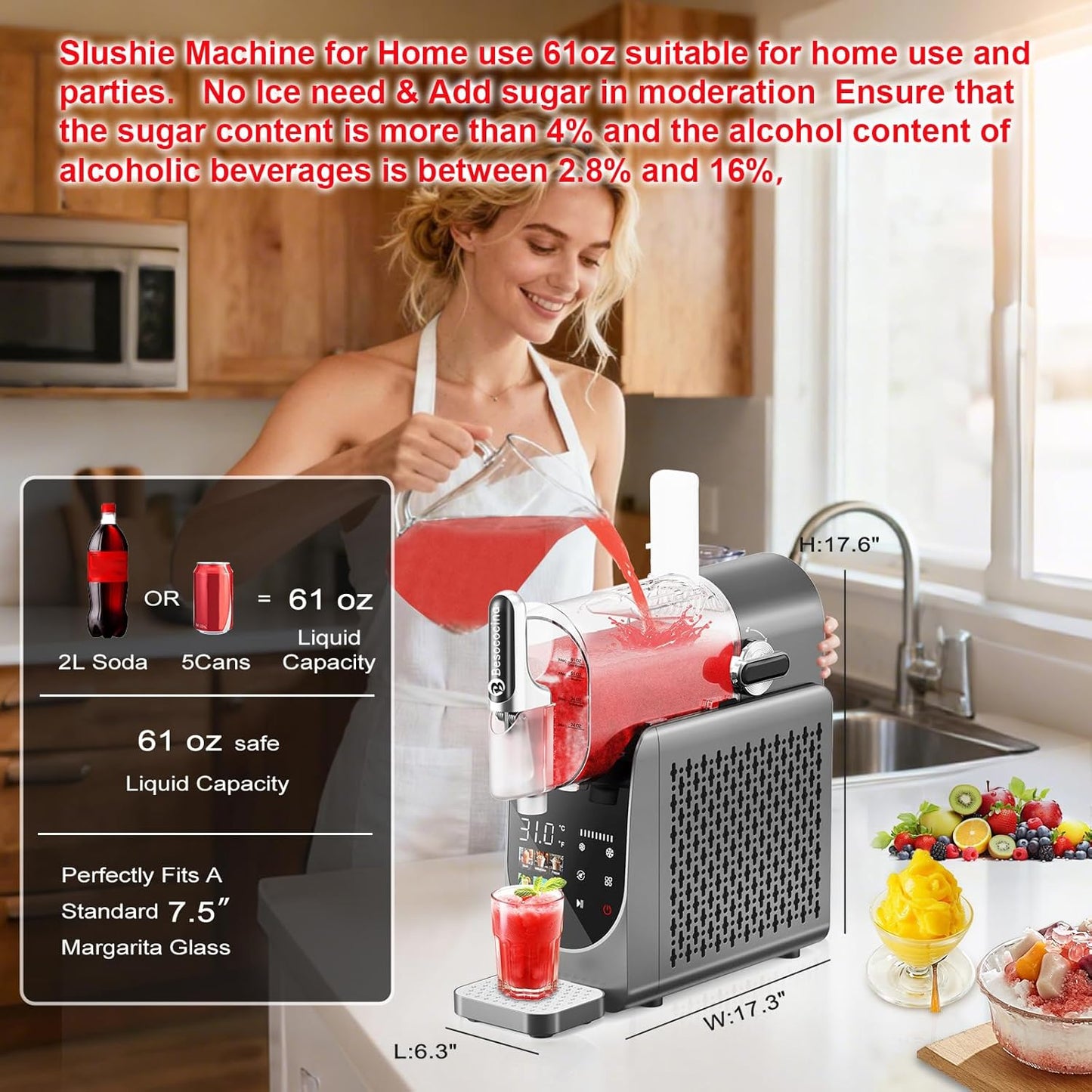Máquina de granizado 84 oz y plancha eléctrica Besococina 14 pulgadas con limpieza automática
