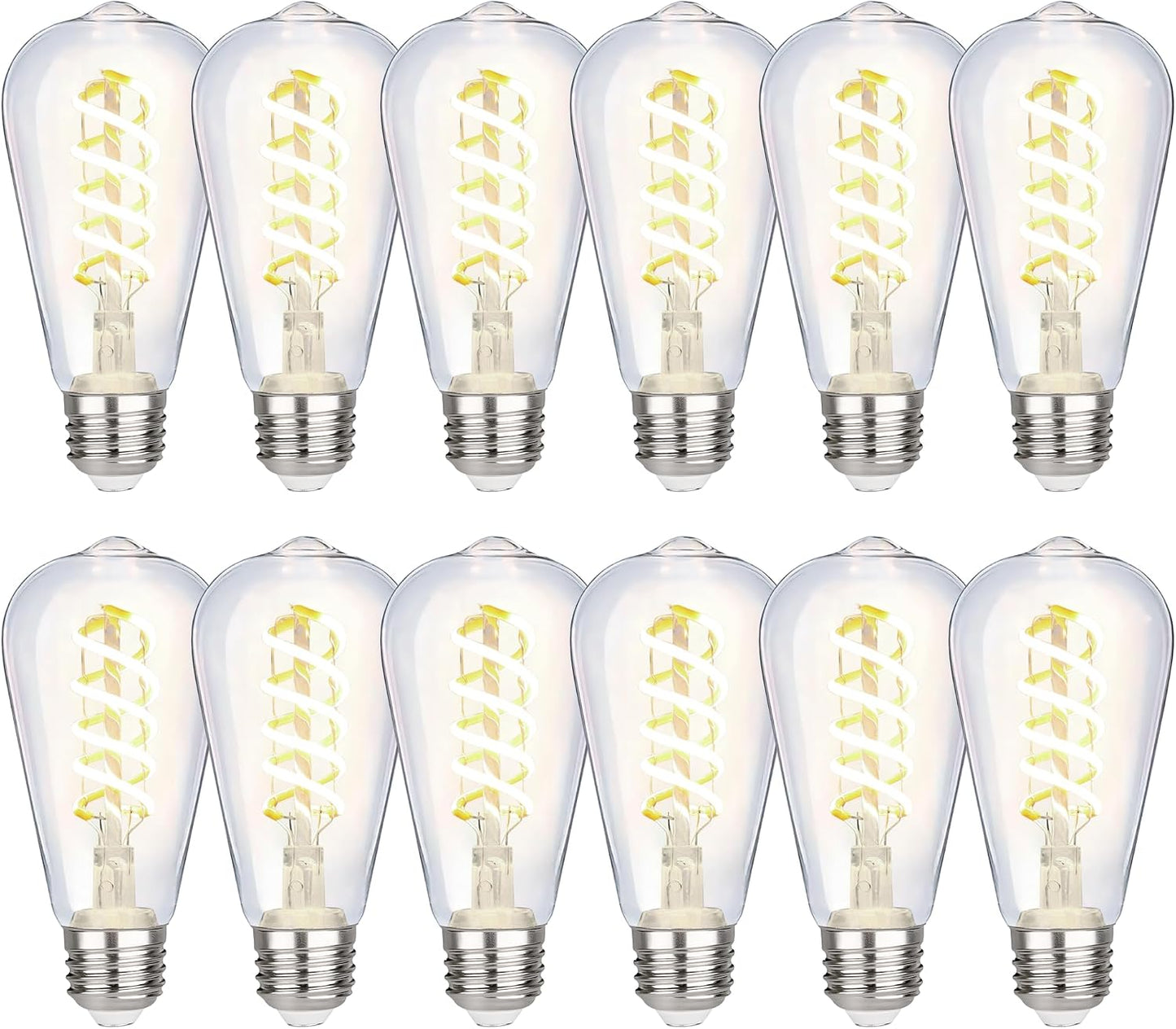 12 Pzas Bombillas LED Edison E26 700lm Blanco Neutro 4000K
