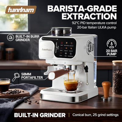 Cafetera Espresso Todo en Uno con Molinillo y Control PID