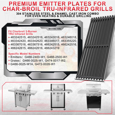 Placa emisora y rejilla para parrilla Charbroil G466-0025-W1