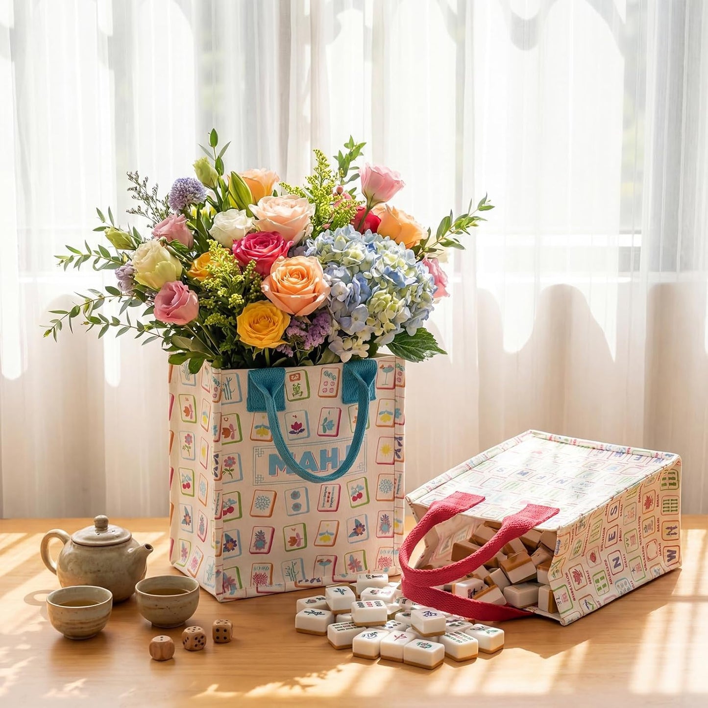 Juego de 2 bolsas Mahjong para mujer, regalo dia madre y cumpleaños