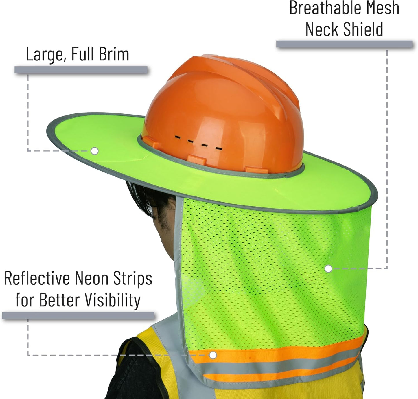 Protector solar casco duro set 2 naranja verde