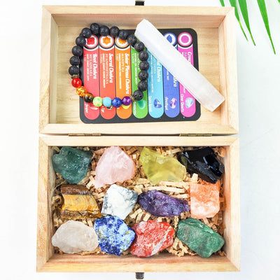 Juego cristales curativos 12 piedras chakra selenita obsidiana
