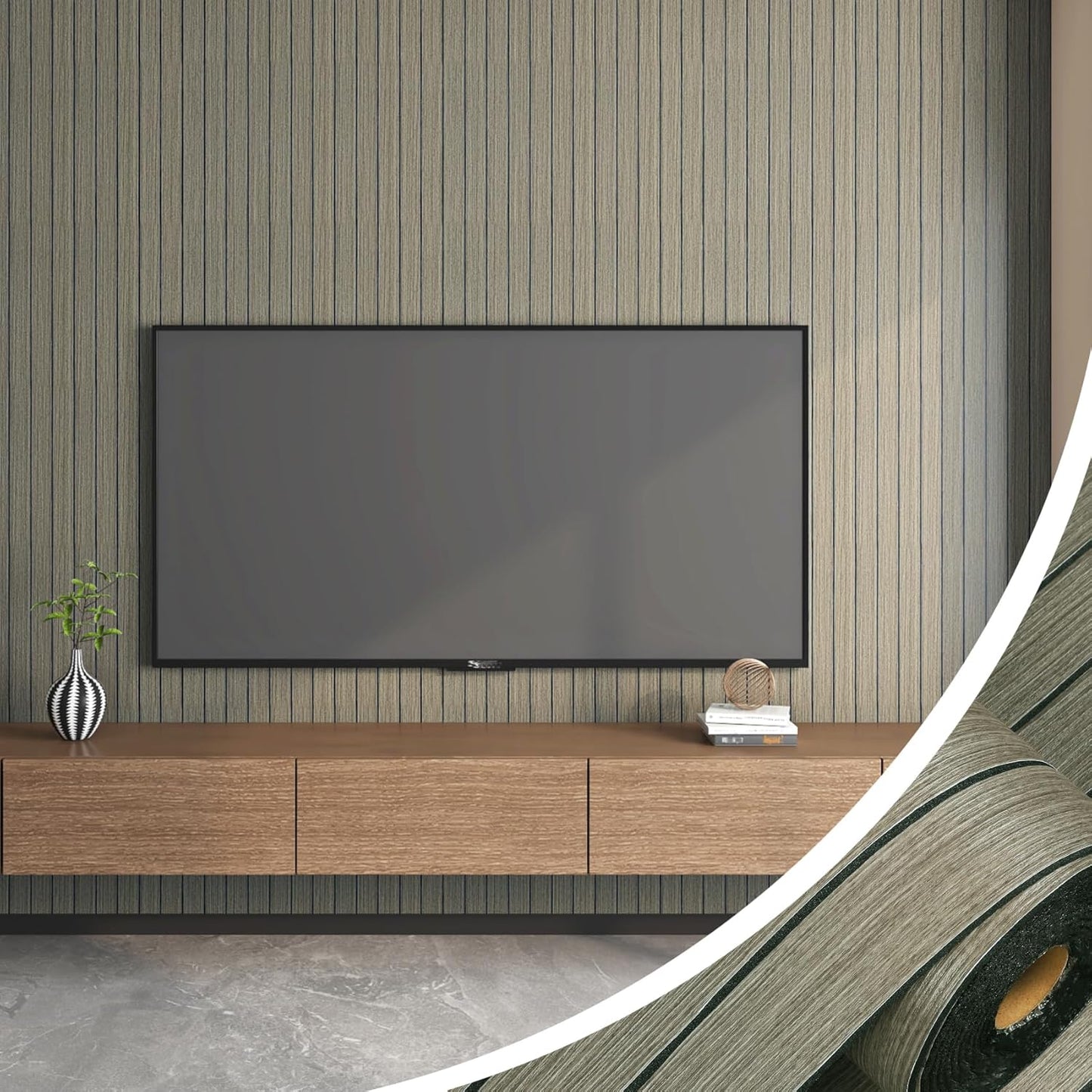 Panel pared lámina PVC 11.8x78.7pulg gris insonorizado