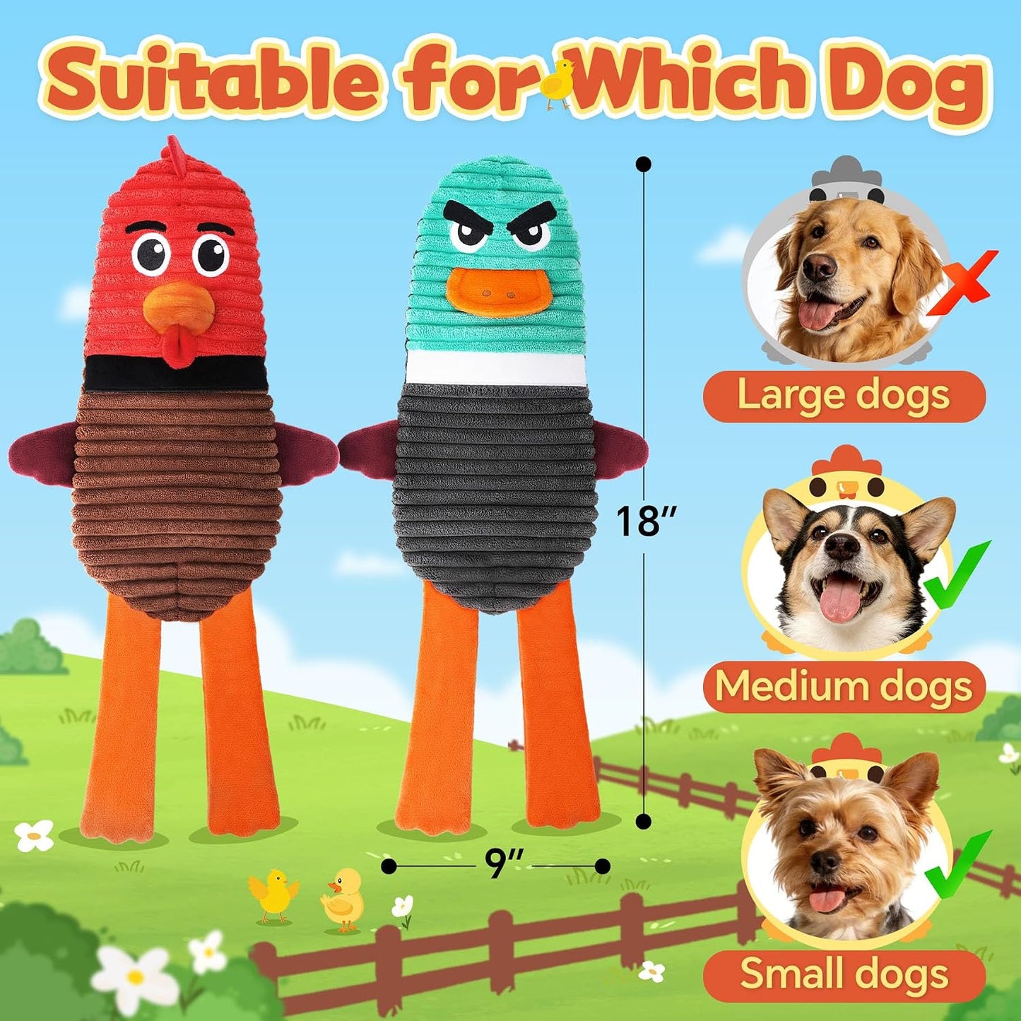 Pack 2 juguetes perros masticadores chirriantes