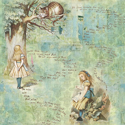 Papel tapiz vintage Alicia niña dormitorio