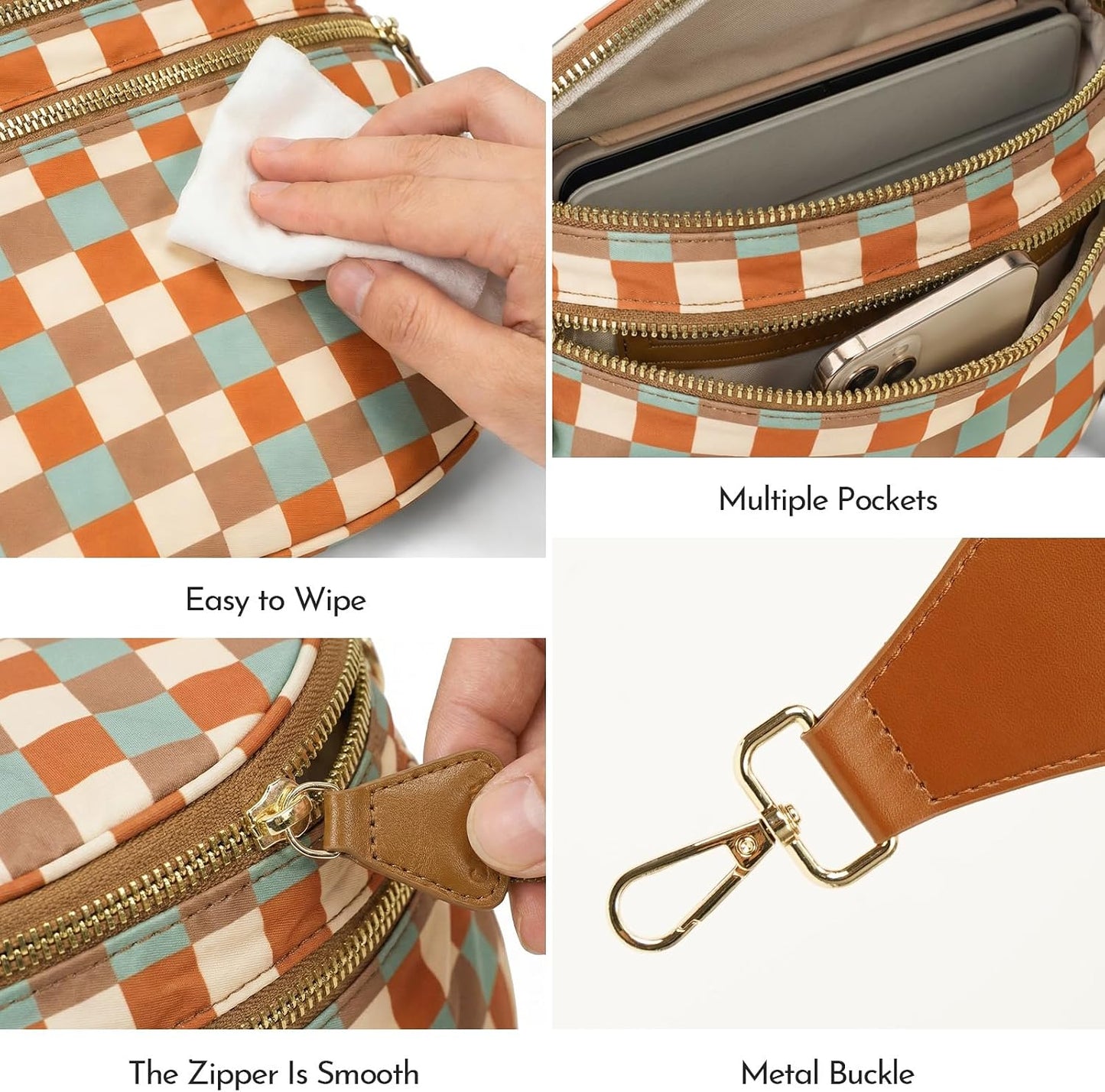 Bolsa cangurera mujer con cremallera ajustable ligera