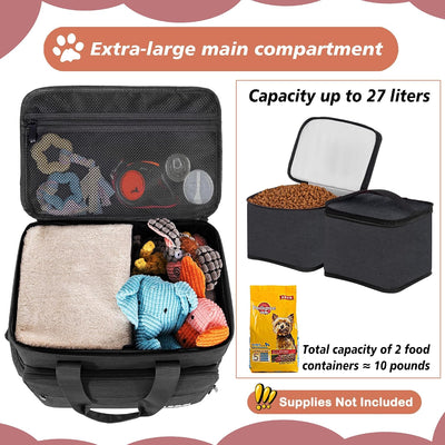 Bolsa viaje perro grande con bolsillos 2 cuencos plegables