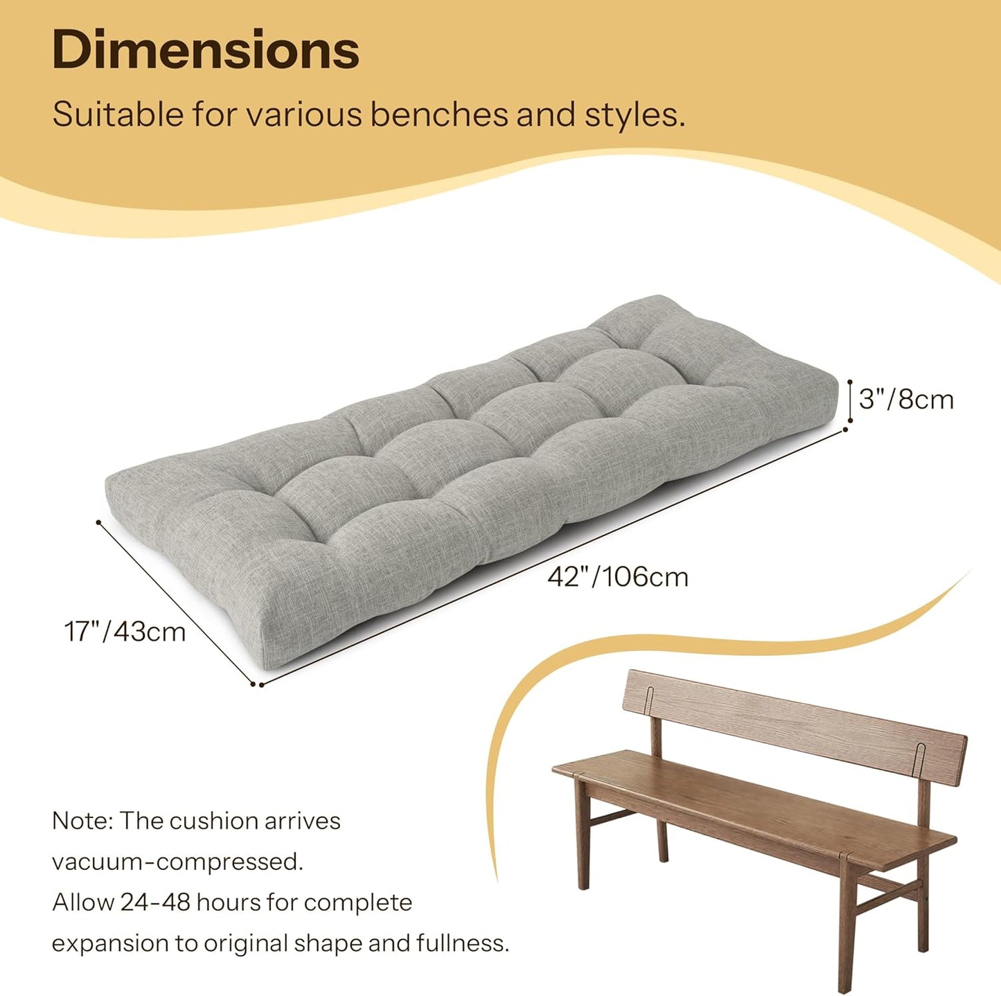 Cushion para banco interior color gris claro