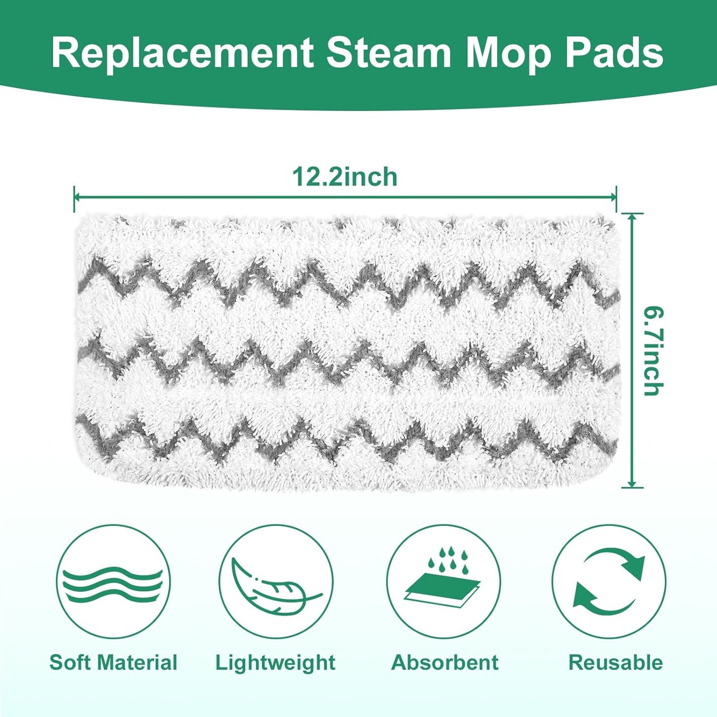 4 Pzas Almohadillas Microfibra Repuesto para Trapeador Shark S1000