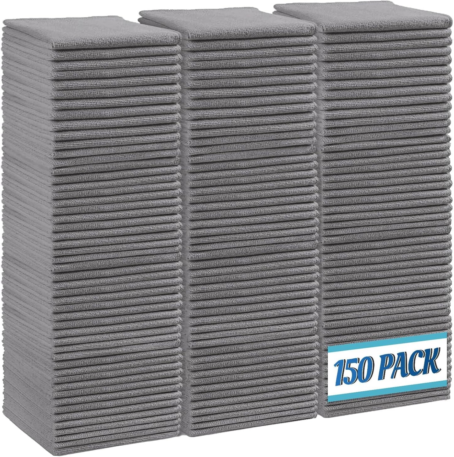 Paquete 150 paños microfibra gris 11.5x11.5pulg