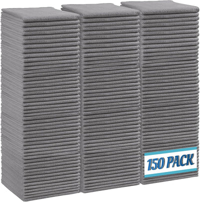 Paquete 150 paños microfibra gris 11.5x11.5pulg