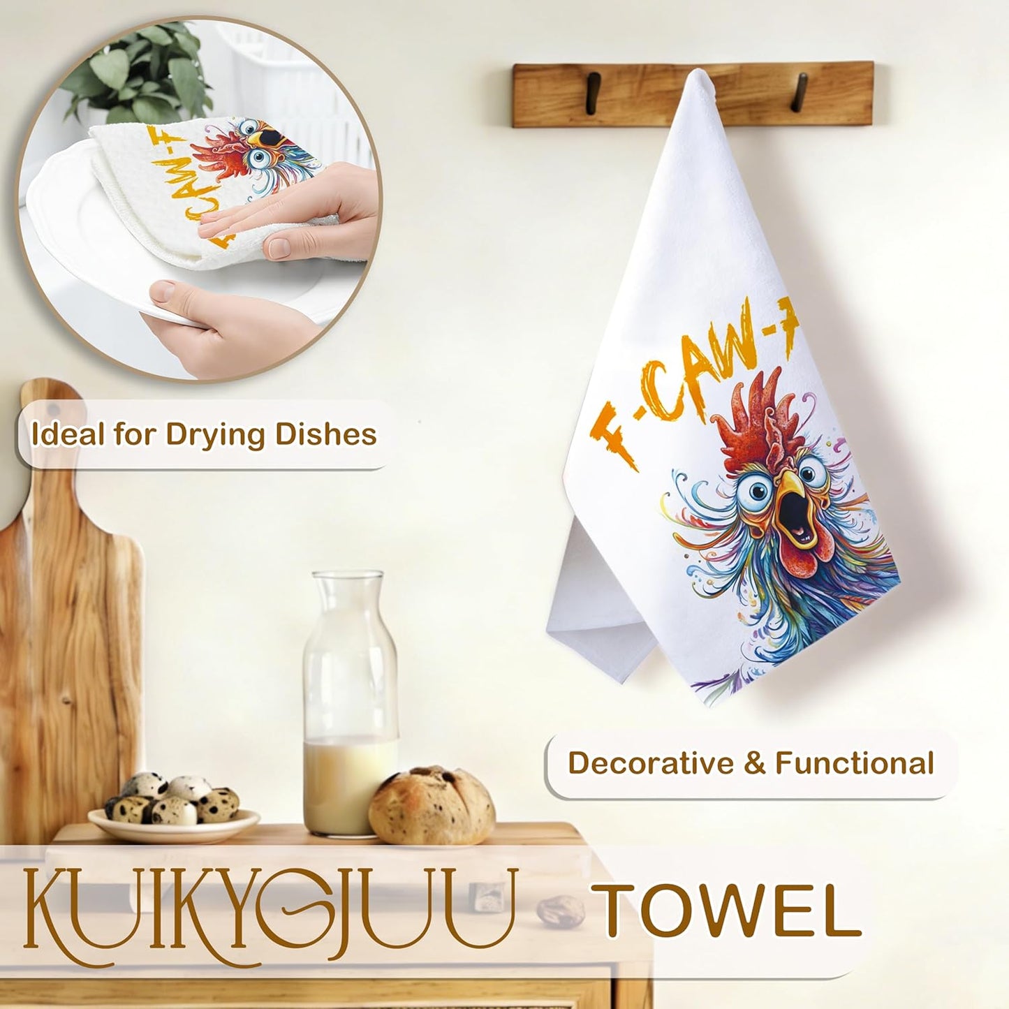 Toallas de cocina divertidas de pollo 16 x 24 pulgadas para regalo