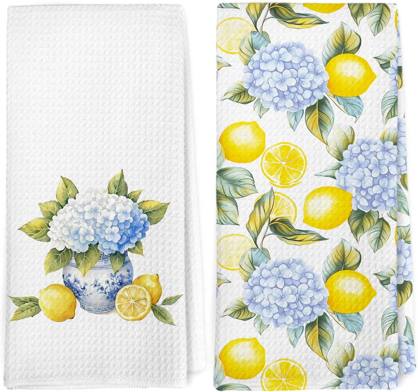 Set 2 Servilletas cocina florales limón 16x24