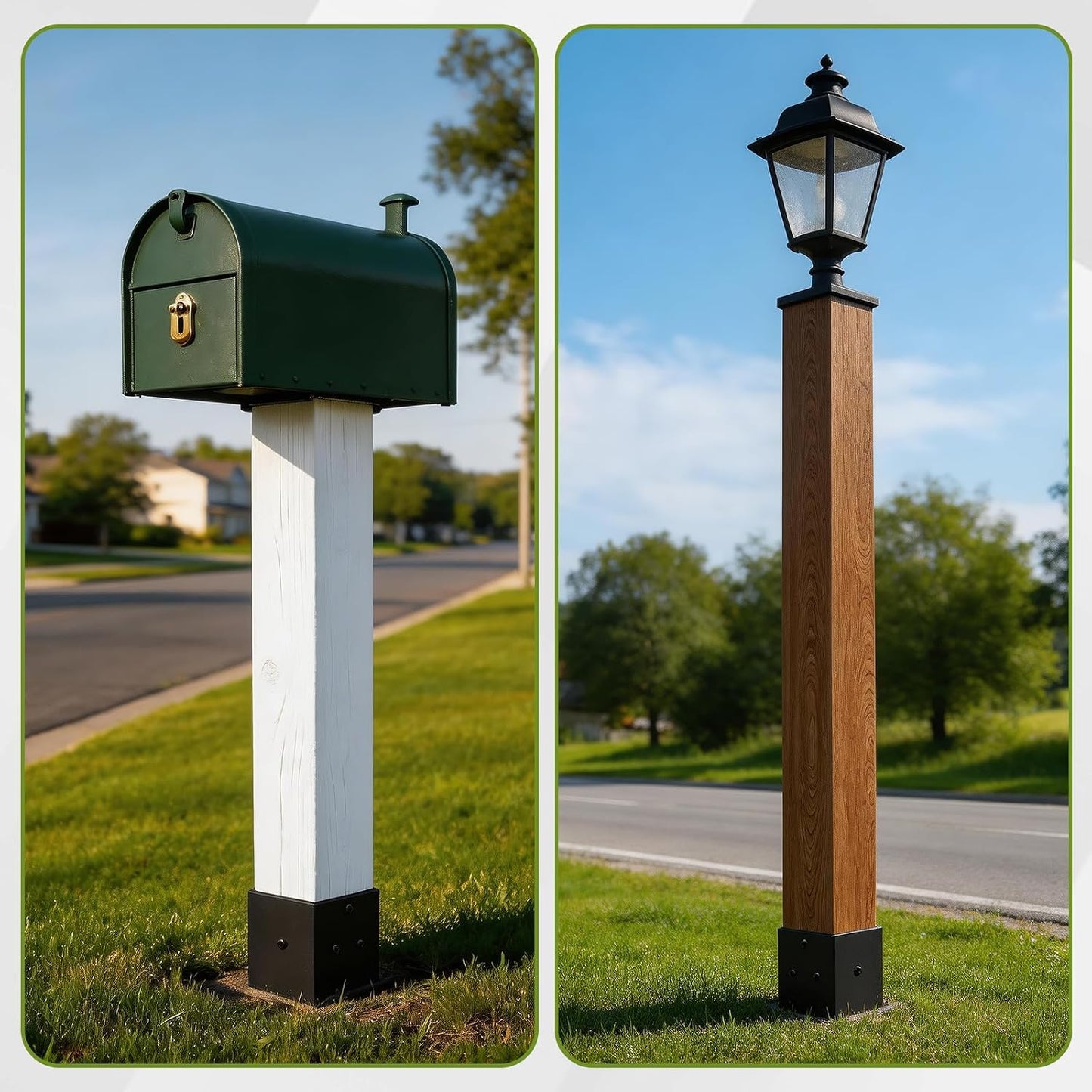 Anclaje poste valla 16pulg 4x4 púas negras