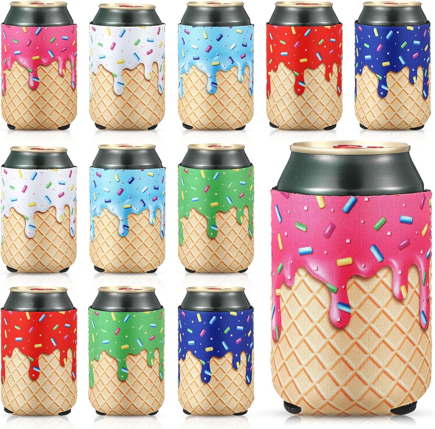Fundas para enfriar latas de helado y bebidas de béisbol plegables