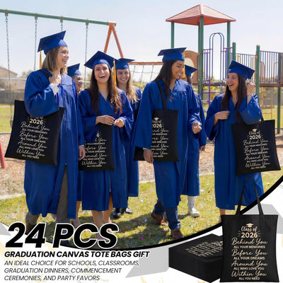 24 Bolsas Lona Graduación 2026 Reutilizables Escuela Universidad