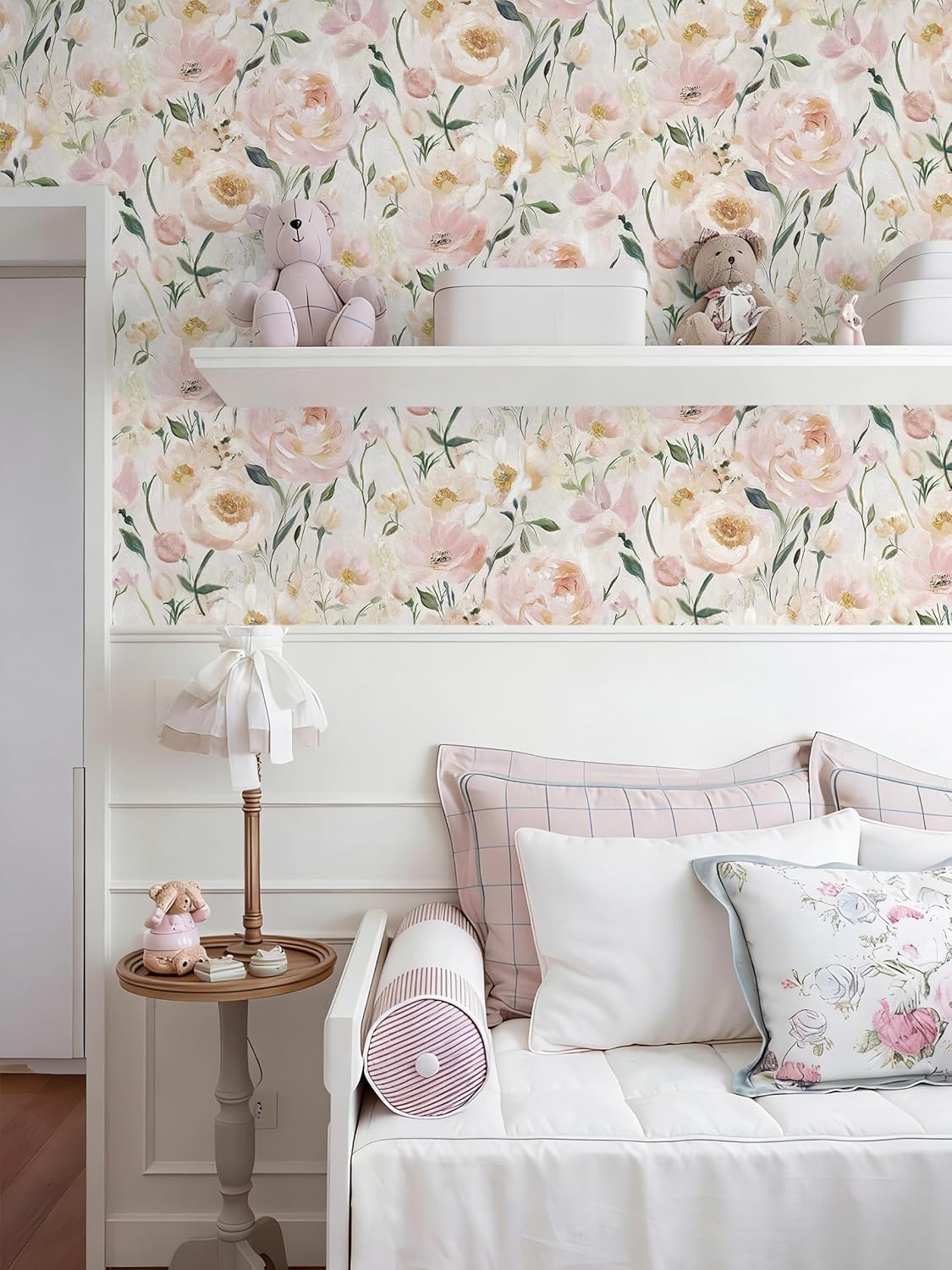 Papel tapiz floral autoadhesivo para dormitorio y baño