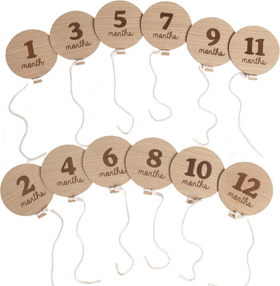 Discos hitos bebé 1-12 meses regalo neutro globos cumpleaños