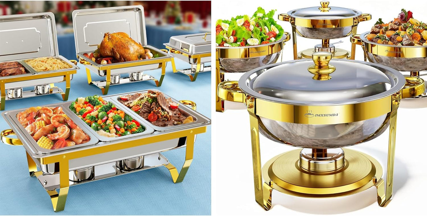 Platos Rectangulares 9.5qt Pack 4 Dorado Plateado